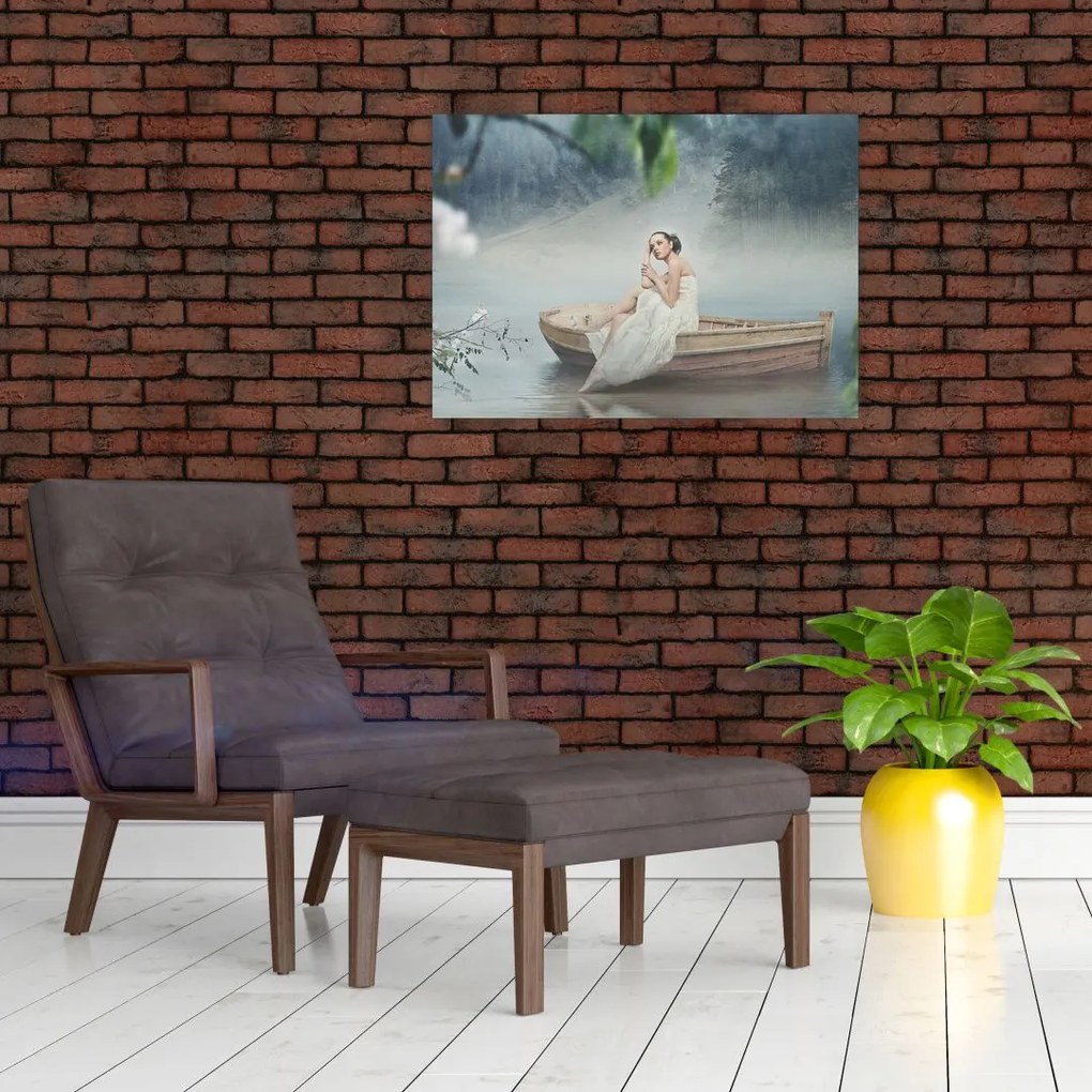 Tablou - Femeia pe barcă (70x50 cm)