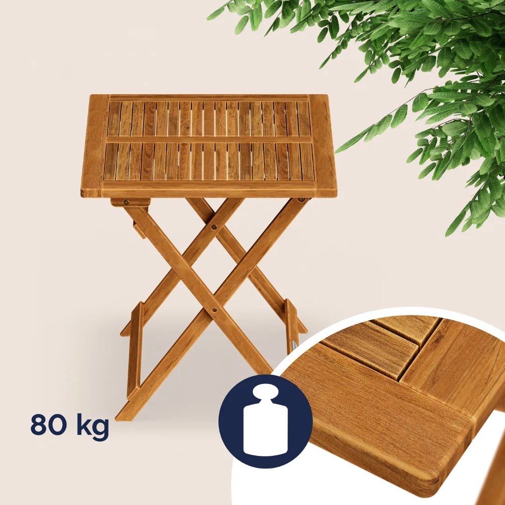 Măsuță de lemn ALEK, 70x70x73cm, maro Casaria