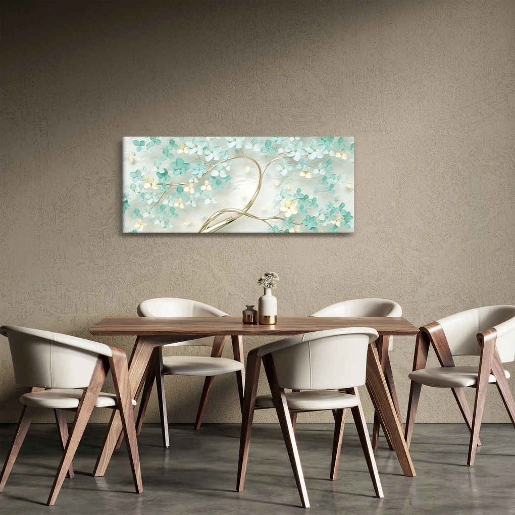 Tablou - Copac auriu înflorit (120x50 cm)