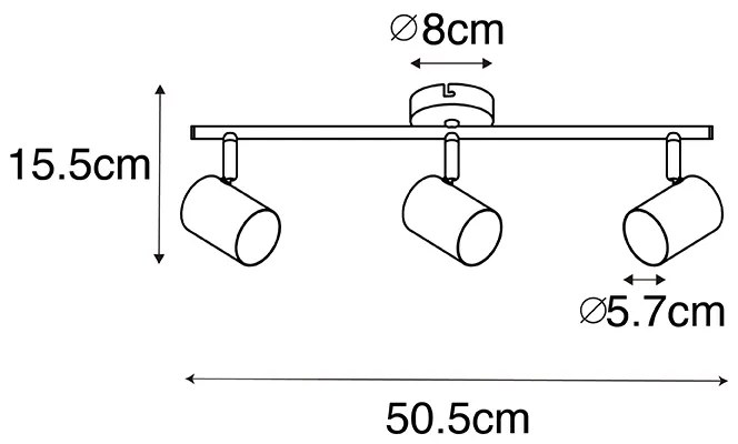 Plafoniera modernă din alamă cu 3 lumini reglabile - Jeana