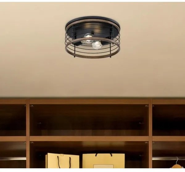 Plafonieră Westinghouse 61250 ACKTON 2xE27/60W/230V lemn recuperat