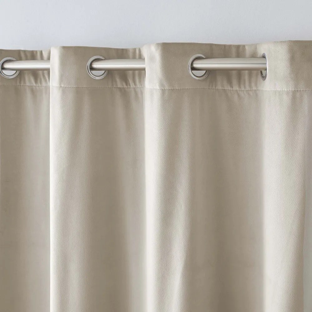 Draperie bej termoizolantă din catifea 140x260 cm Polarchic – douceur d'intérieur