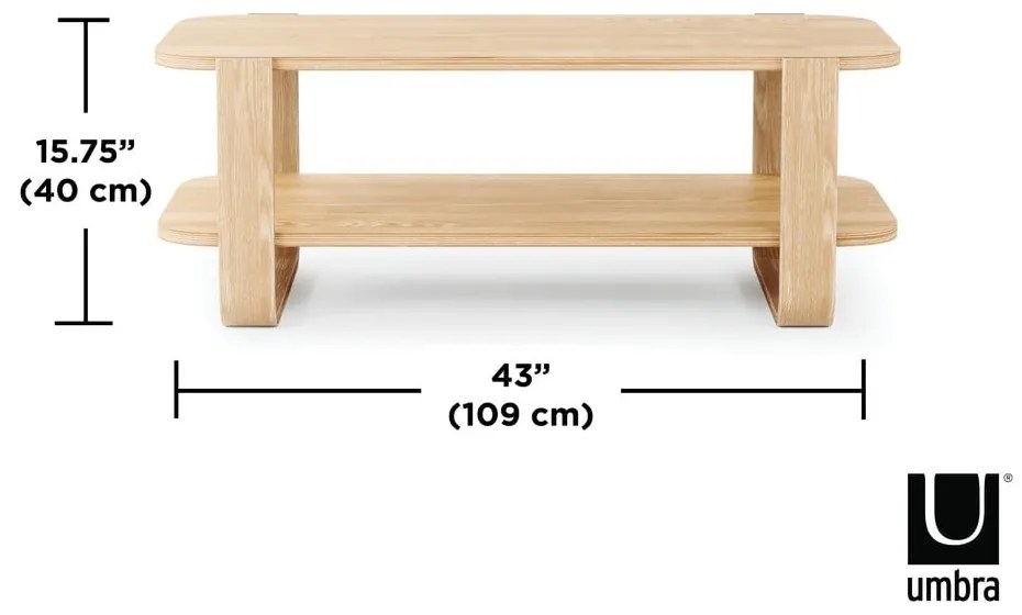 Măsuță de cafea în culoare naturală din lemn masiv de eucalipt 55x109 cm Bellwood – Umbra