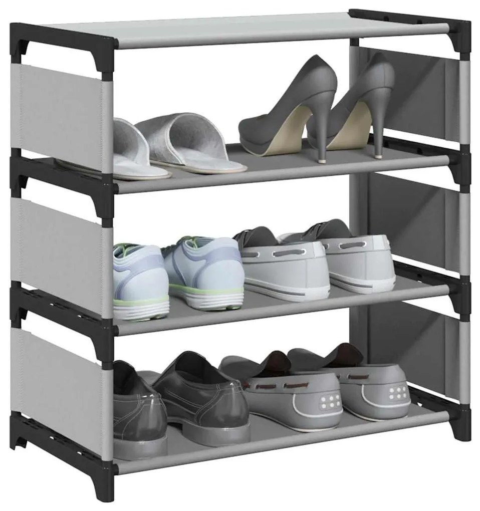 vidaXL Suport pantofi 4 niveluri gri 54x28x55 cm țesătură nețesă