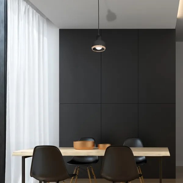 Lustră pe cablu OVAL 1xE27/60W/230V neagră