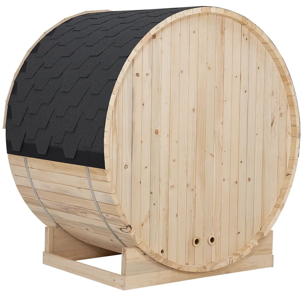 Vonkajšia sudová sauna Spitzbergen M dĺžka 120 cm priemer 190 cm (3,6 kW)