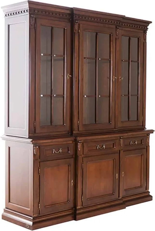 Vitrină lemn masiv Bernhard, 188 × 58 × 226 cm