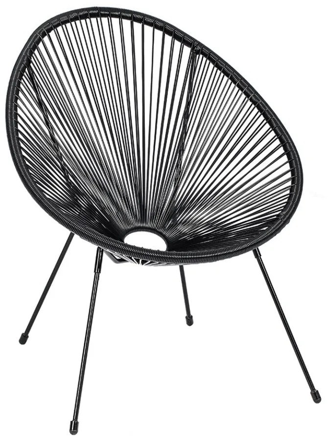 Fotoliu de grădină negru din metal/din plastic Avocado Comfort – Bonami Selection