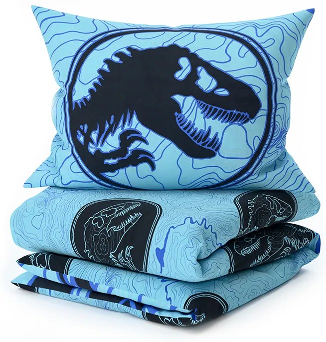 Lenjerie de pat din bumbac fosforescenta JURASSIC WORLD albastru Dimensiune lenjerie de pat: 70 x 90 cm | 140 x 200 cm