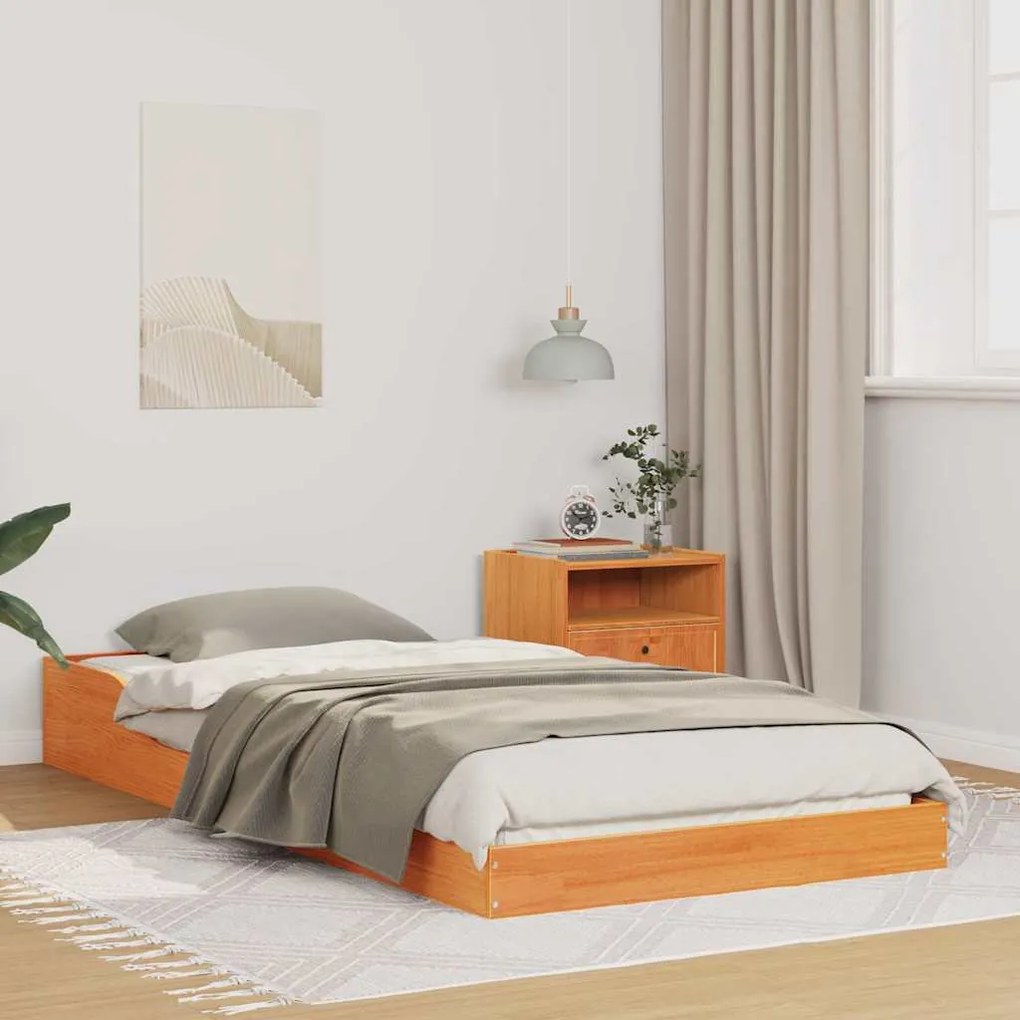 vidaXL Cadru de pat Maro ceruit 80 x 220 cm Lemn masiv de pin