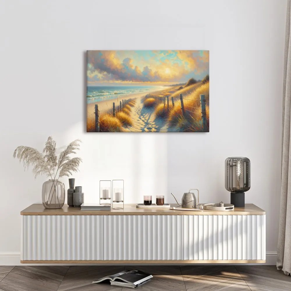Tablou drum printre dune spre mare