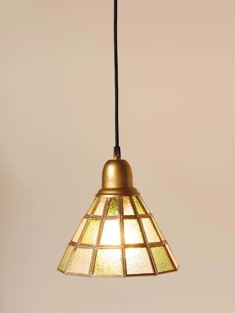 Lustra din sticla texturata si metal patinat, Vitra