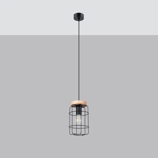 Lustră pe cablu Sollux SL.1263 GOTTO 1xE27/15W/230V negru