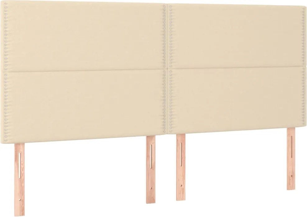 vidaXL Tăblie de pat crem 200x5x118/128 cm, material textil
