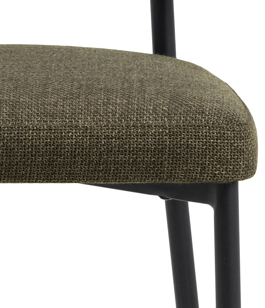 MAZZONI EXPORT IRIS Verde Măsliniu (material Basel 77) - SCAUN MODERN TAPIȚAT CU ȚESĂTURĂ ÎMPLETITĂ PENTRU SALON/SUFRAGERIE LOFT