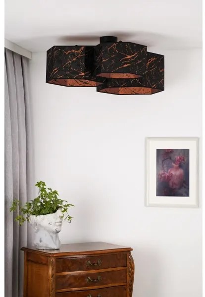 Lustră aplicată Duolla ROLLER TRIO HEX 3xE27/15W/230V negru/cupru