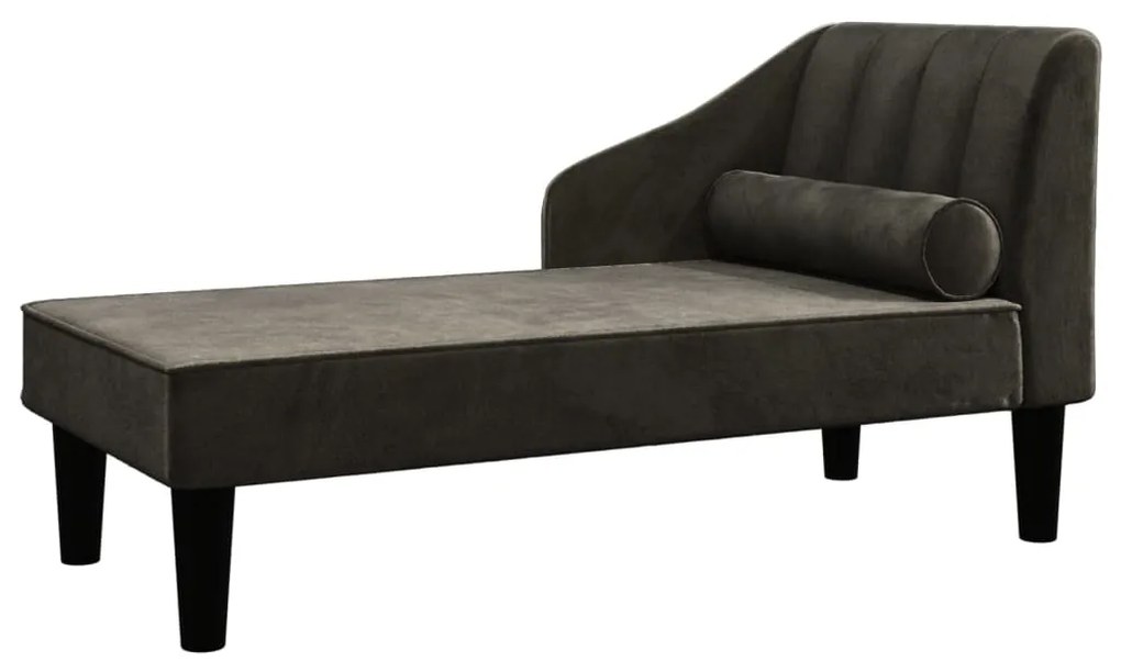 340720 vidaXL Șezlong cu suport, negru, catifea