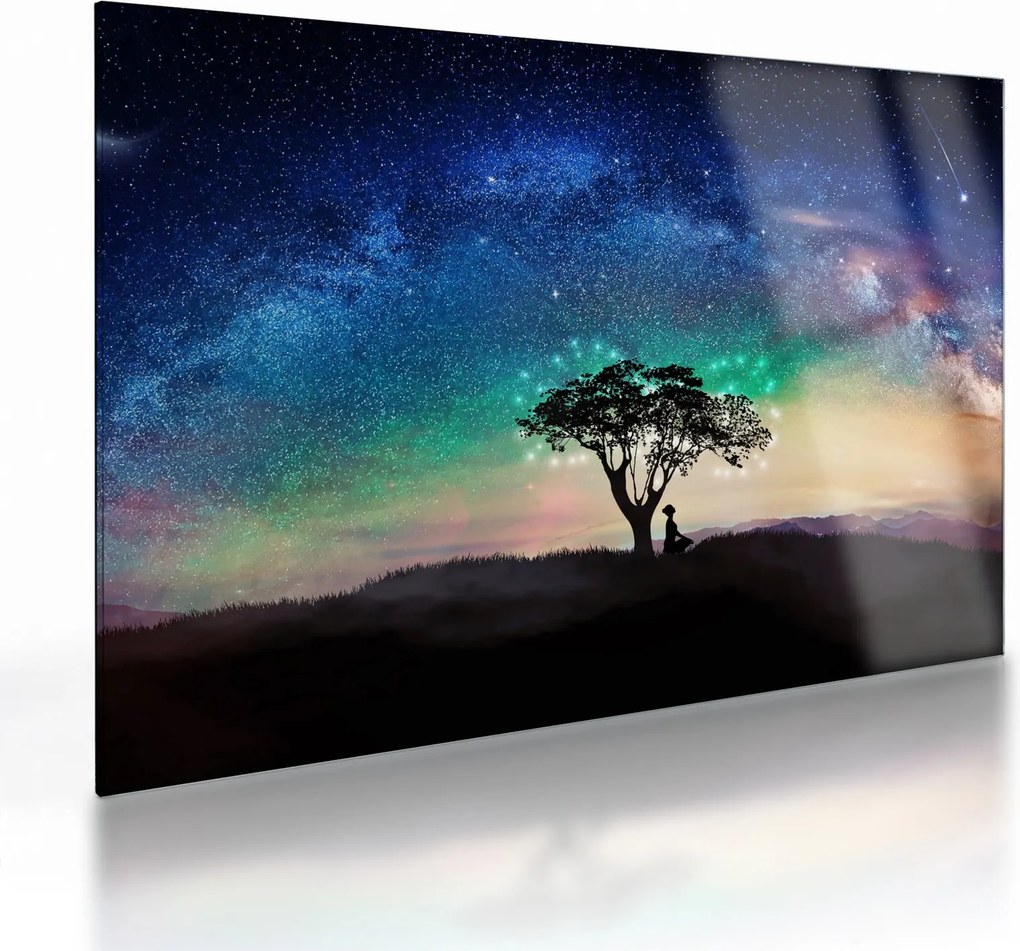 Tablou pe sticlă - Relaxare sub stele (70x50 cm)