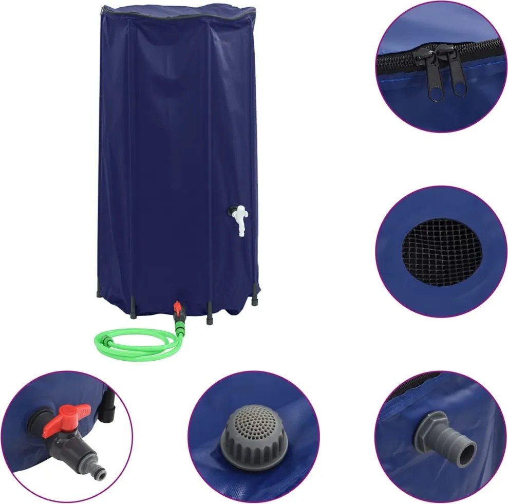 vidaXL Rezervor de apă cu robinet, pliabil, 100 L, PVC