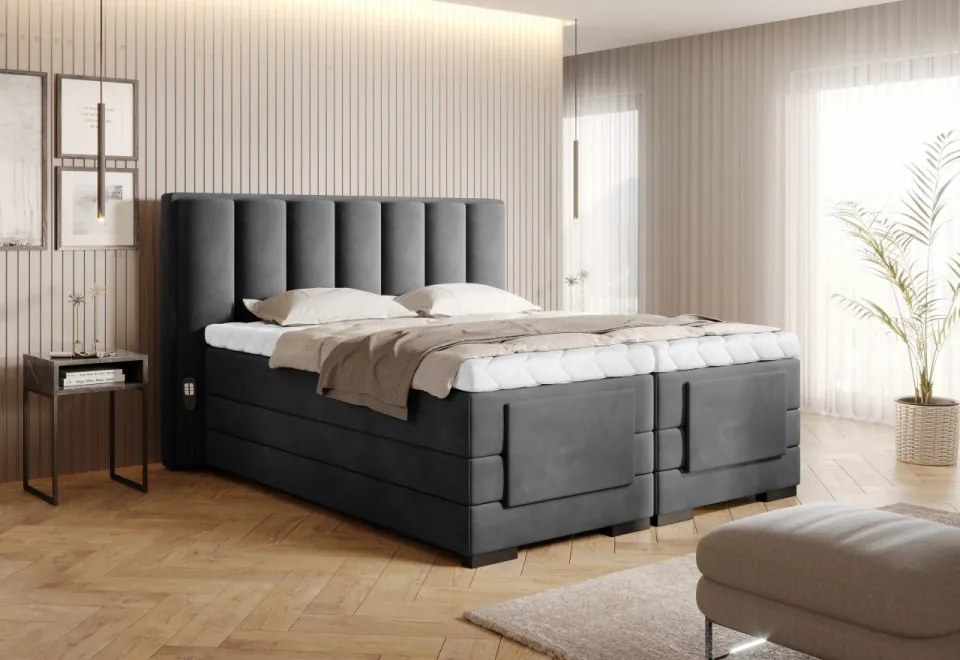 Pat electric ajustabil, 180x200 cm, Veros 181, Eltap (Culoare: Gri deschis - Nube 3)