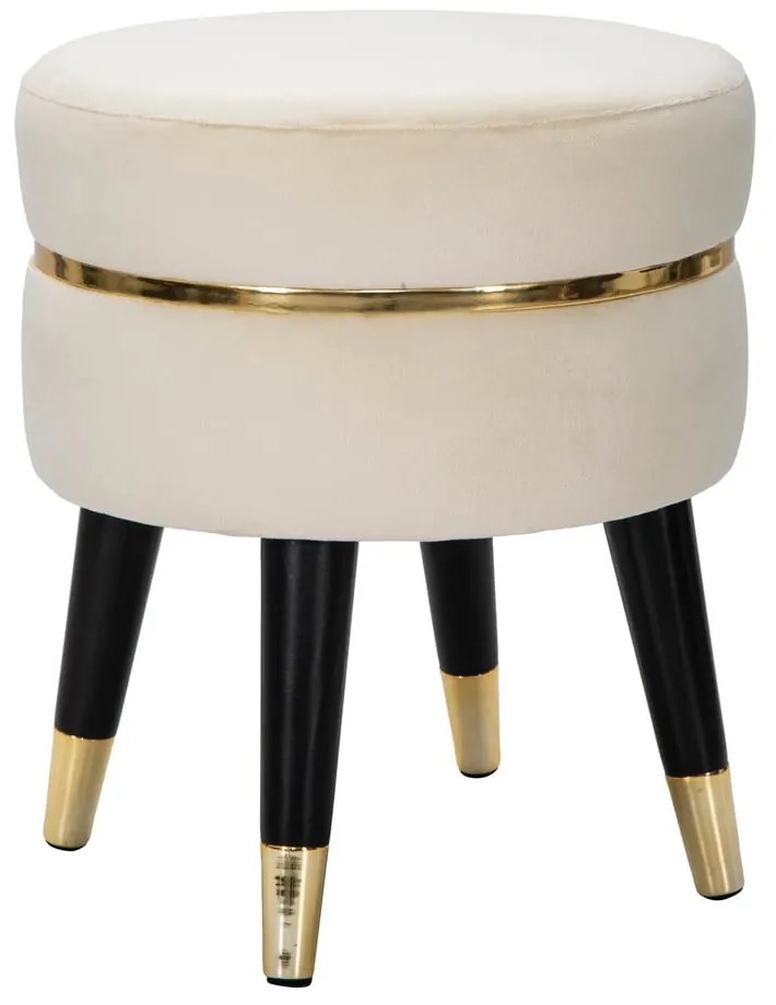 Taburet crem cu tapițerie din catifea Paris – Mauro Ferretti