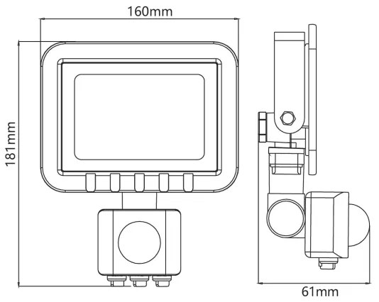 Proiector LED cu senzor LED/30W/230V