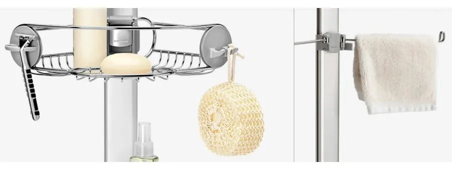 Raft de baie telescopic din metal gri - simplehuman