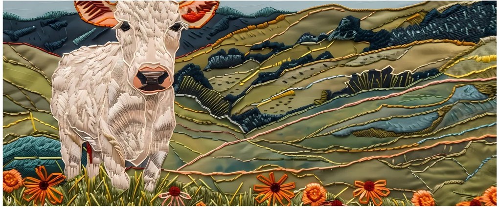 Tablou - Imitație de motiv tricotat (120x50 cm)