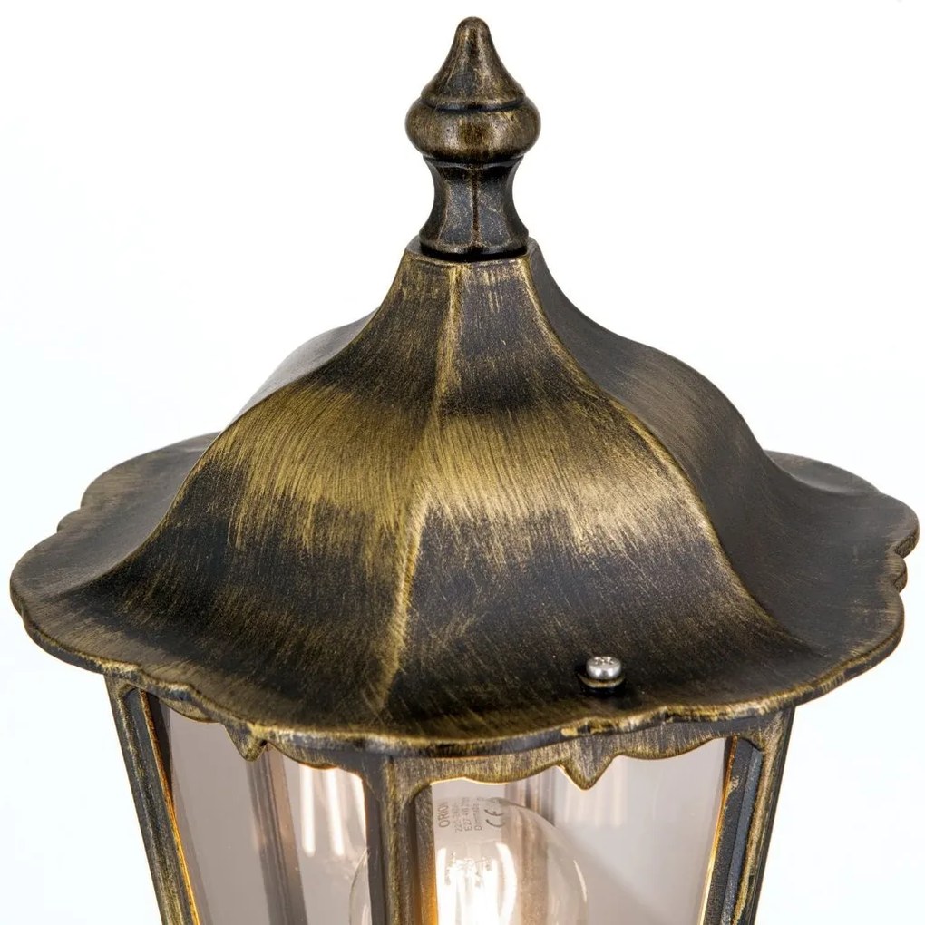 Stalp iluminat exterior stil clasic IP43 H140 Puchberg AL 11K/82576 schwarz-gold/rauch OR