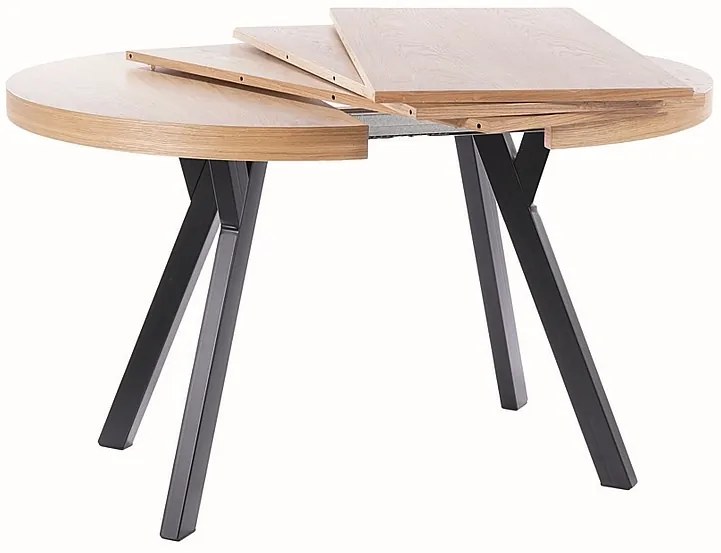 Masă de sufragerie extensibilă 100-250 cm Daphne (stejar + negru) (pentru 4 până la 8 persoane). 1050110