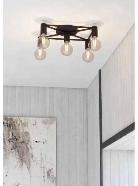 Plafonieră Eglo 43721 SPEKE 5xE27/40W/230V negru