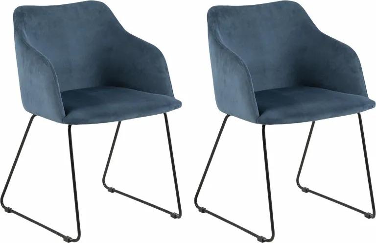 Set de 2 scaune Adamek, albastre, 79,5 x 52 x 54,5 cm