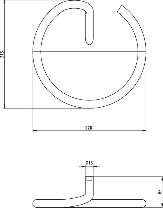 Silia Suport pentru prosoape, montare pe perete - rotund Finisaj: Oțel periat ADI_F611