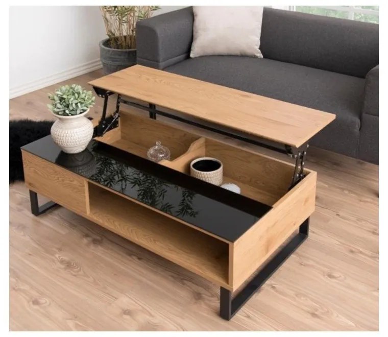 Măsuță de cafea neagră 110x60 cm Azalea - Actona