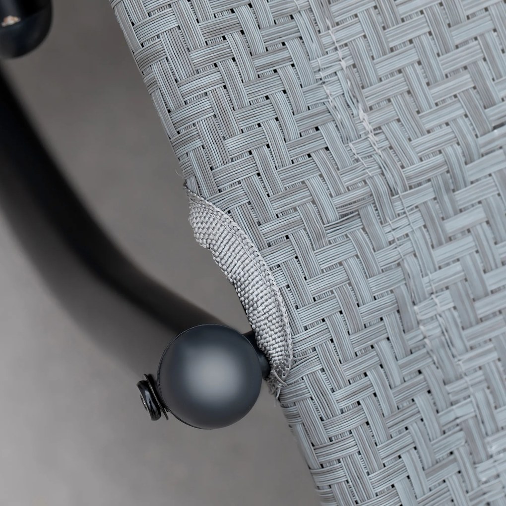 Outsunny Șezlong cu design contemporan, rocking chair ergonomic cu tetieră detasabilă, brațe și suport pentru picioare, acoperire textilen | Aosom Romania