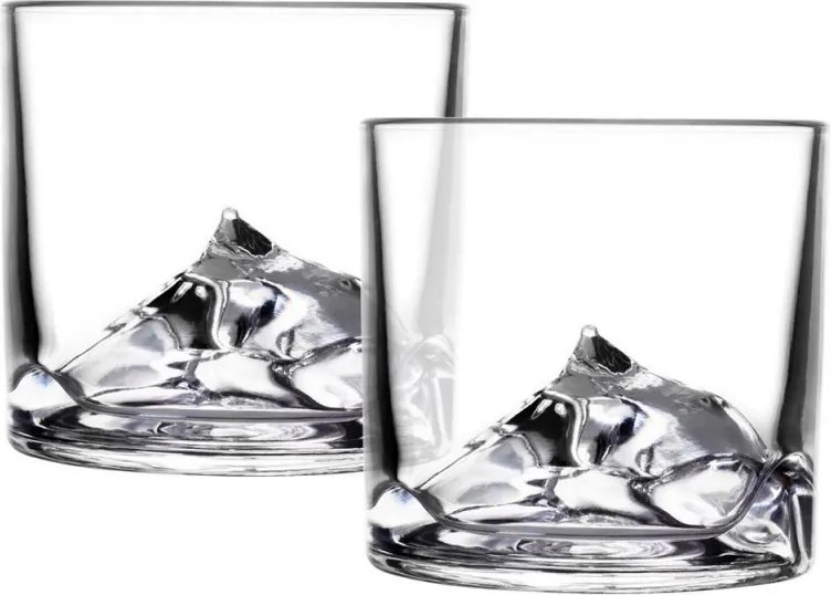Set pahare pentru whisky LIITON 1006964 Everest, 270 ml, 2 buc, Fund 3D Muntele Everest, Transparent