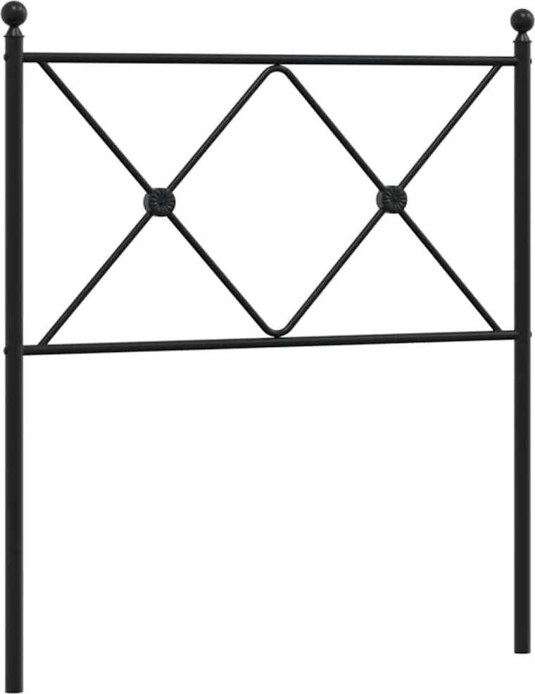 vidaXL Tăblie de pat de schimb metalică, negru, 75 cm