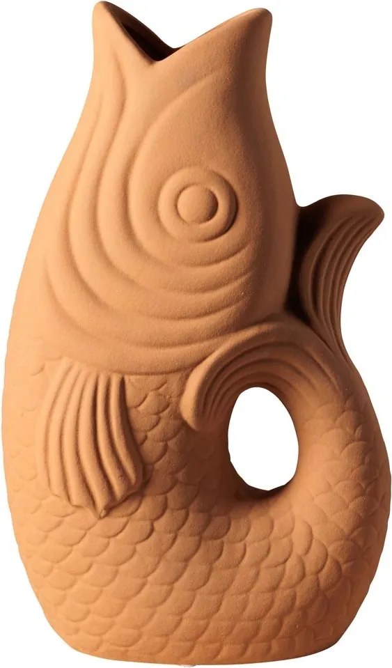 Vaza decorativa, portocalie, din ceramica, Fish