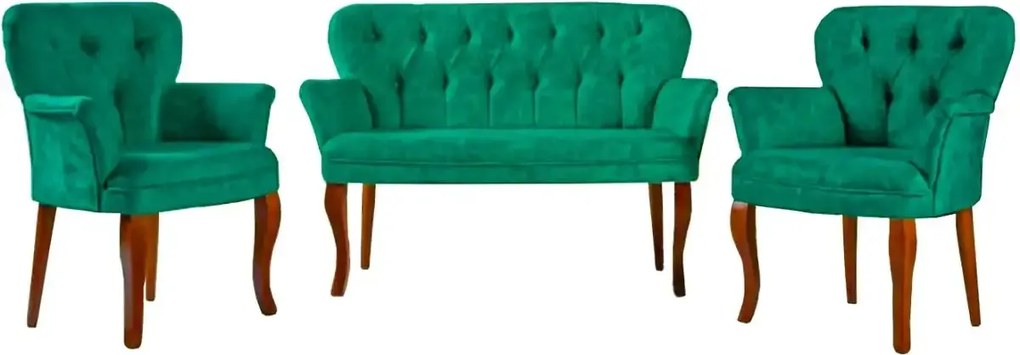 Set canapea 2 locuri cu 2 fotolii, Cafe Homs,verde