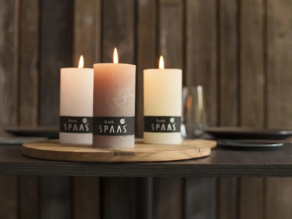 Lumanare cilindrica SPAAS RUSTIK 13 cm roz