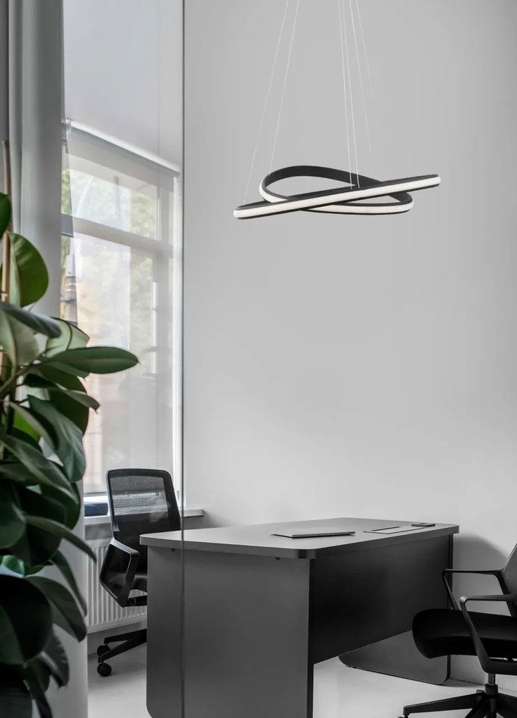Lustra LED design modern circular ajustabil ARIES negru NVL-9357063