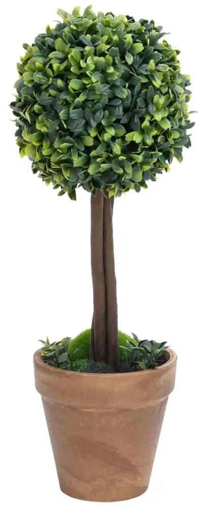 Plante artificiale cimisir cu ghiveci, 2 buc. verde 33 cm minge 2, 10 x 33 cm