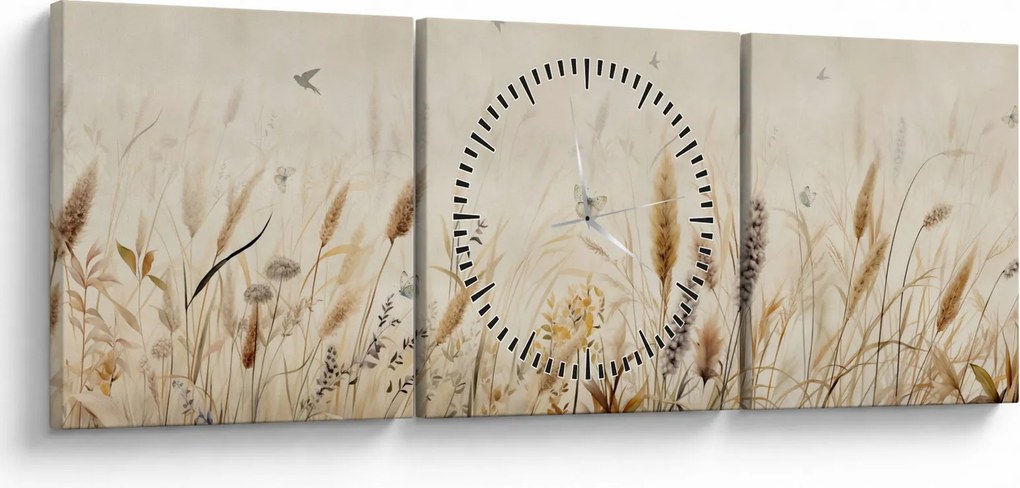 Tablou - Pajiște sălbatică (cu ceas) (90x30 cm)