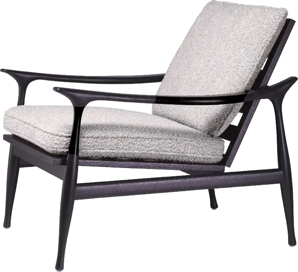 Fotoliu elegant design LUX Manzo negru / bouclé grey