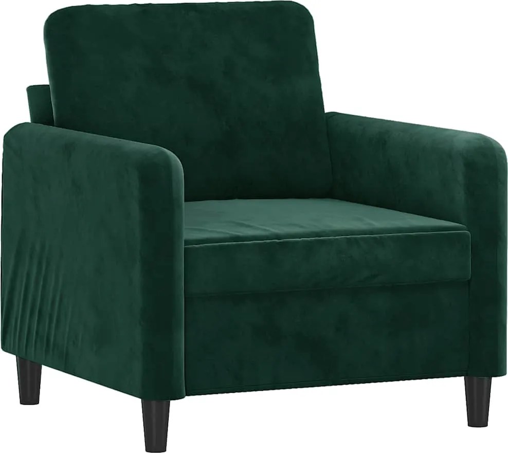 vidaXL Fotoliu canapea, verde închis, 60 cm, catifea