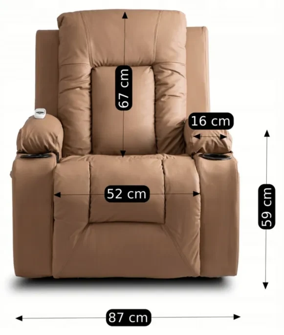 JAKS Fotoliu de masaj maro eko piele Box