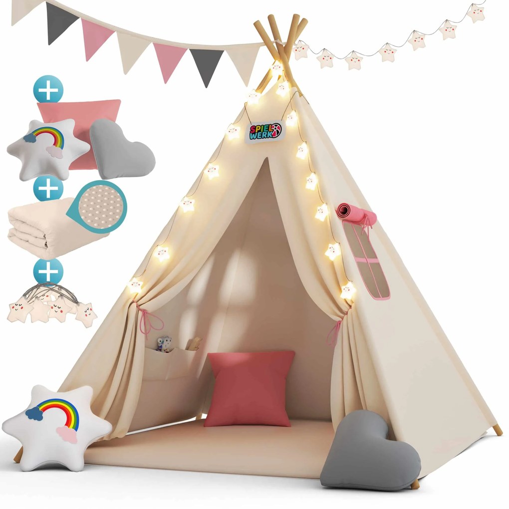 Deuba Cort copii Teepee 160x120x120cm - roz