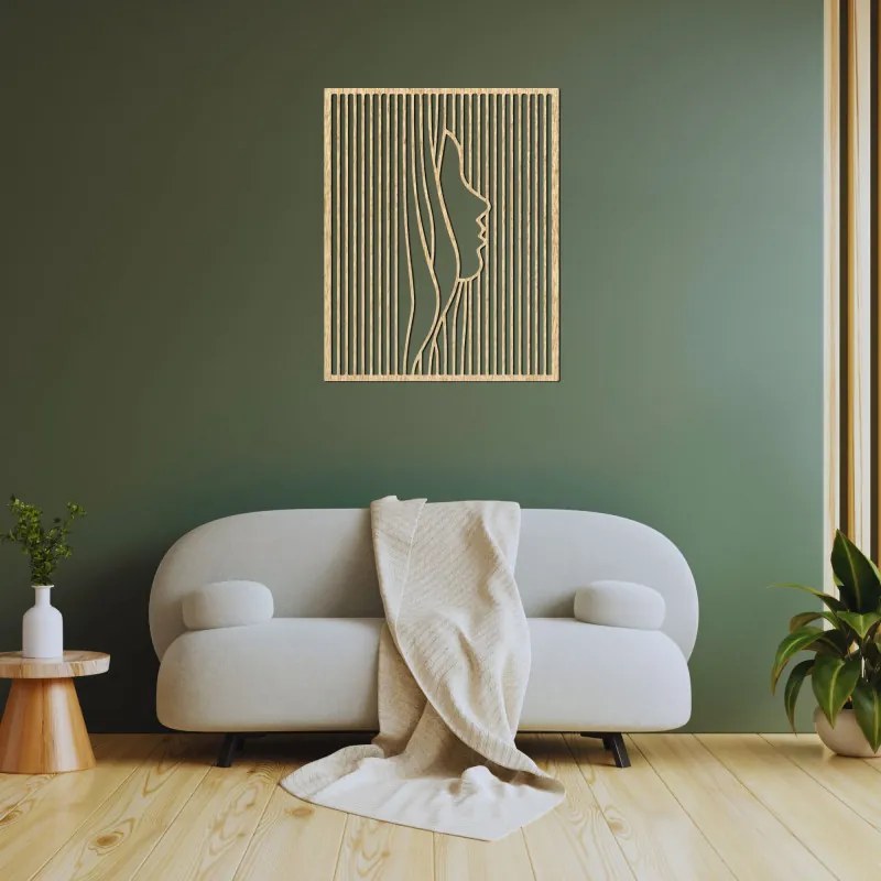 SENTOP | Siluetă decorativă de perete din lemn cu chipul unei femei | PERSONA