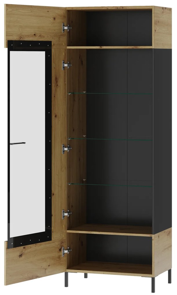 Vitrină Lorren 10 (stejar artisan + negru mat). 1068164