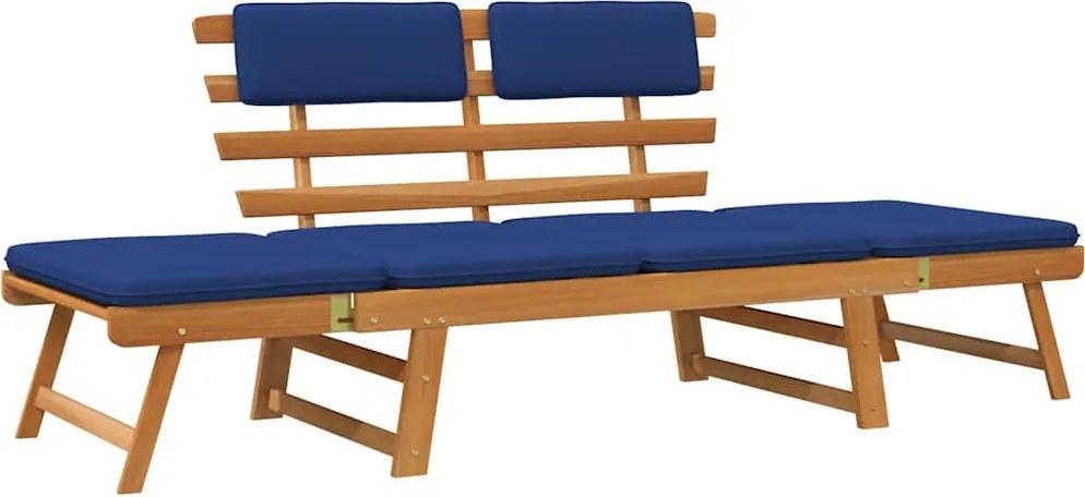 vidaXL Bancă de grădină cu perne 2-în-1, 190 cm, lemn masiv acacia